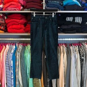 Citizens of Humanity dark Forrest green velvet cropped pants size 25 NWOT